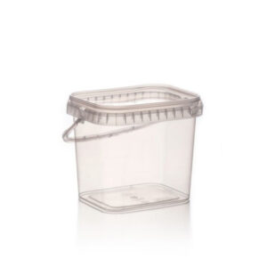 Cubo rectangular de plástico de 2100cc para frutos secos, golosinas, caramelos, chucherías y productos alimentarios