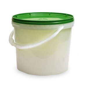 Cubo redondo de plástico de 16 litros para algodón de azúcar y golosinas