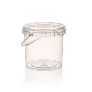 Cubo redondo de plástico de 2100cc para algodón de azúcar y golosinas