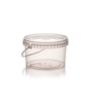 Cubo redondo de plástico de 2500cc para algodón de azúcar y golosinas