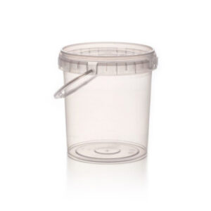 Cubo redondo de plástico de 3000cc para algodón de azúcar y golosinas