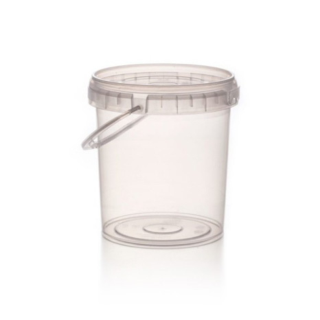 Cubo redondo de plástico de 3000cc para algodón de azúcar y golosinas