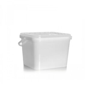 Cubo rectangular de plástico blanco de 350cc para frutos secos, golosinas, caramelos, chucherías y productos alimentarios