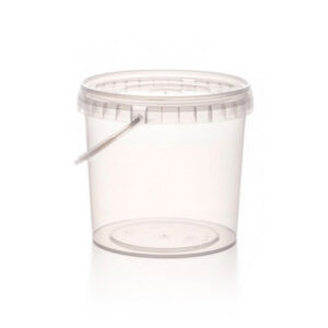 Cubo redondo de plástico de 3700cc para algodón de azúcar y golosinas