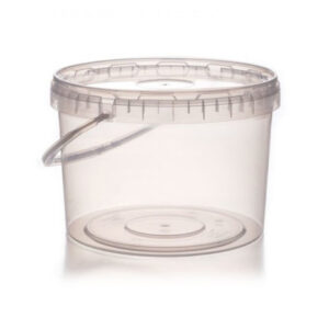 Cubo redondo de plástico de 8,5 litros para algodón de azúcar y golosinas