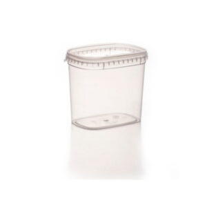 Tarrina rectangular con tapa hermética de 800cc para uso alimentario