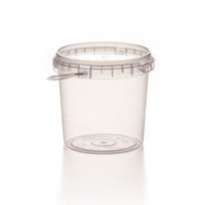 Tarrina redonda con asa con tapa hermética de 600cc ideal para conservación de alimentos
